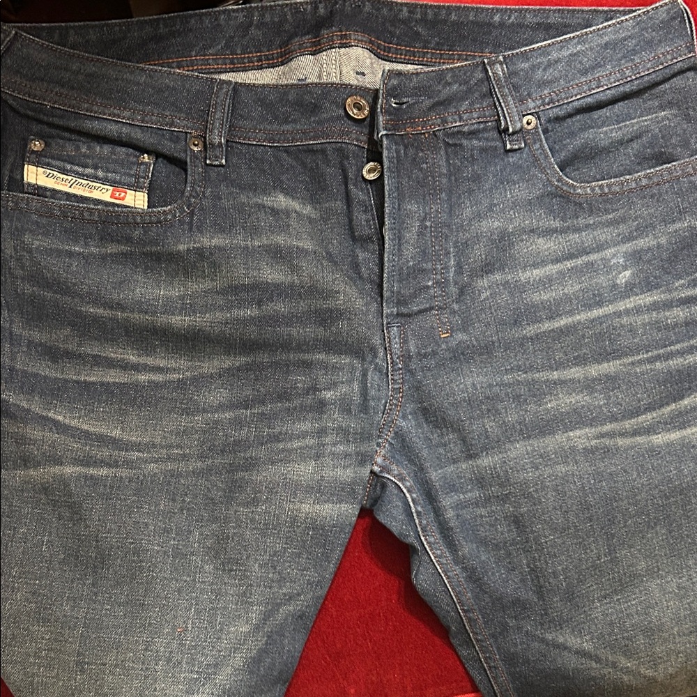 Diesel Men's Faded Blue Slim Jeans 36/35 inseam